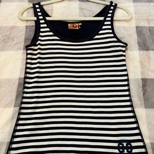 Tory Burch Tank Top, Navy & White, Medium